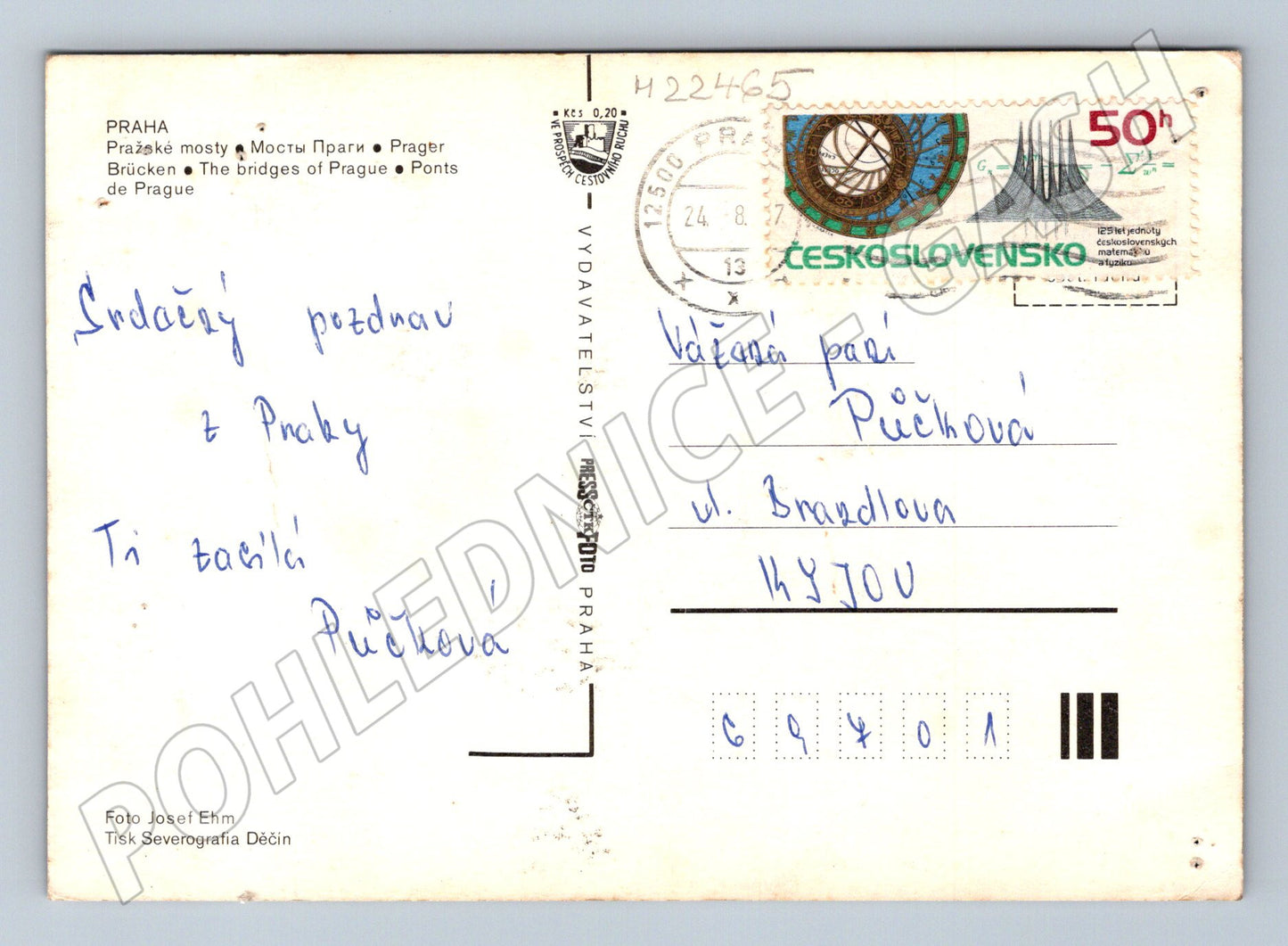 Pohlednice Praha Pražské mosty 1987 (M22465)
