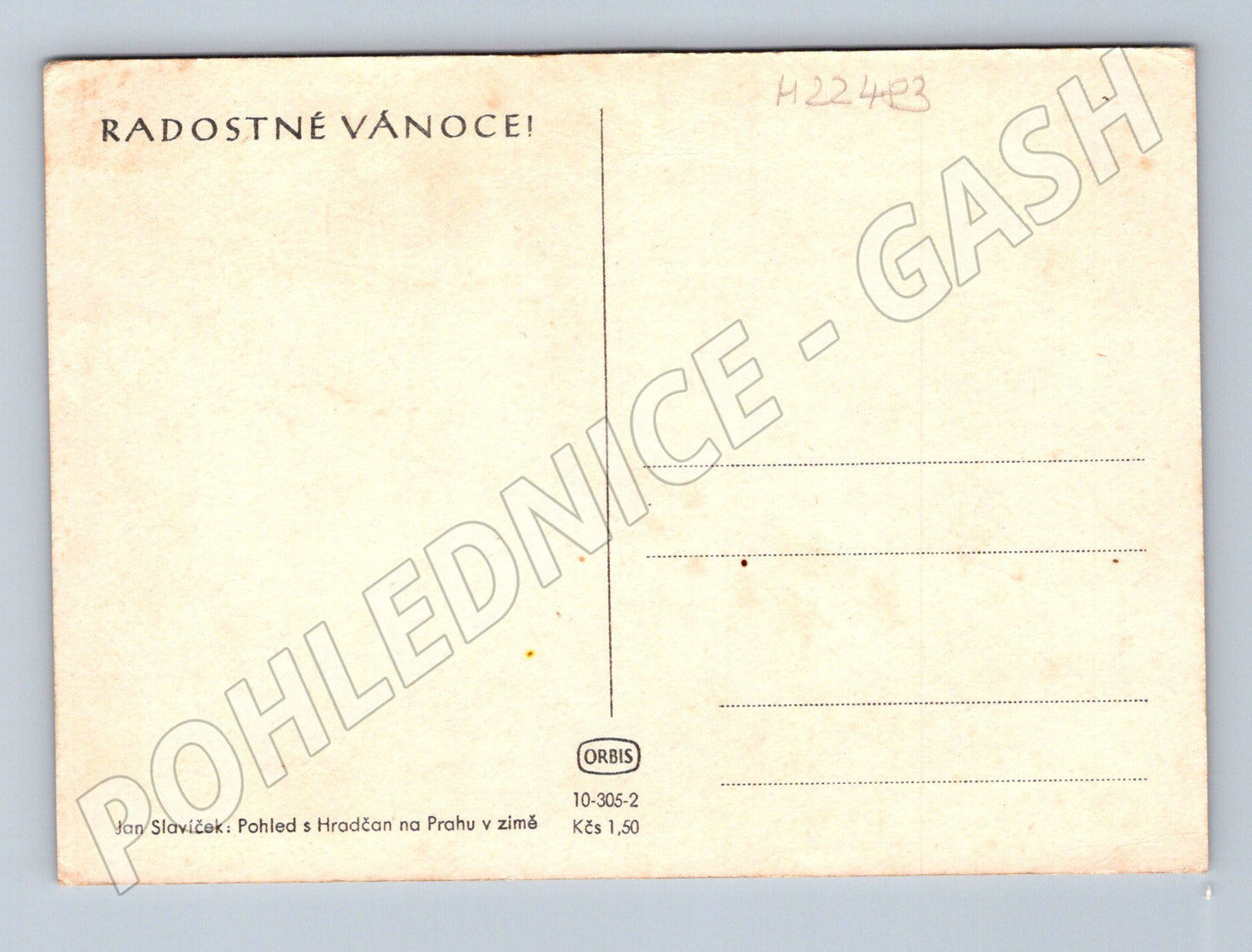Pohlednice Praha Hradčany Vánoční Jan Slavíček (M22483)