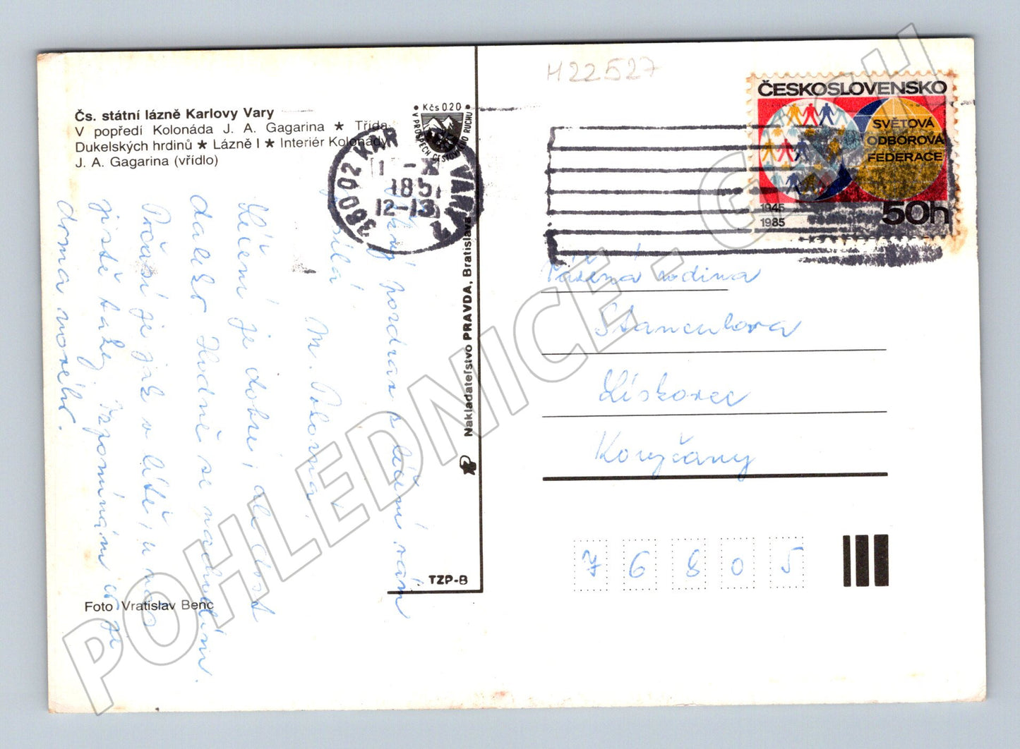 Pohlednice Karlovy Vary koláž 1985 (M22527)