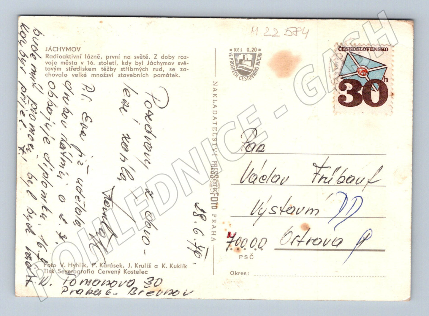Pohlednice Jáchymov různé pohledy 1976 (M22584)