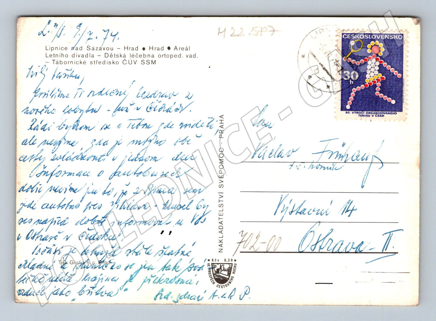 Pohlednice Lipnice nad Sázavou více pohledů 1974 (M22587)