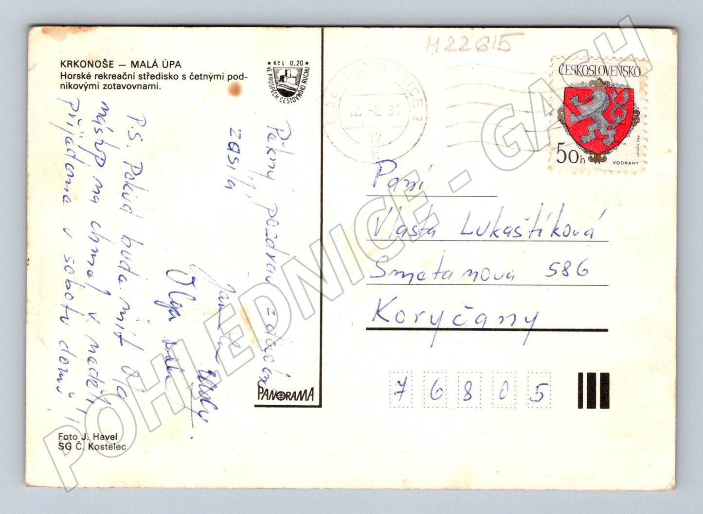 Pohlednice Malá Úpa horské středisko 1985 (M22615)