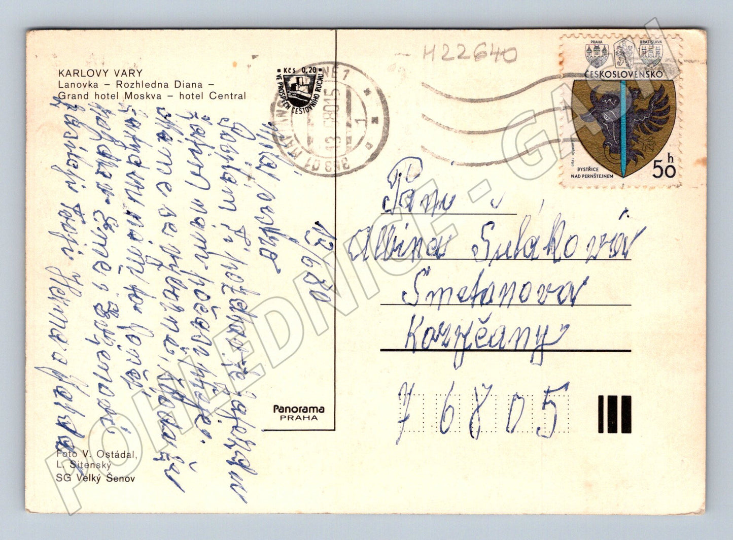 Pohlednice Karlovy Vary lanovka rozhledna hotely 1987 (M22640)