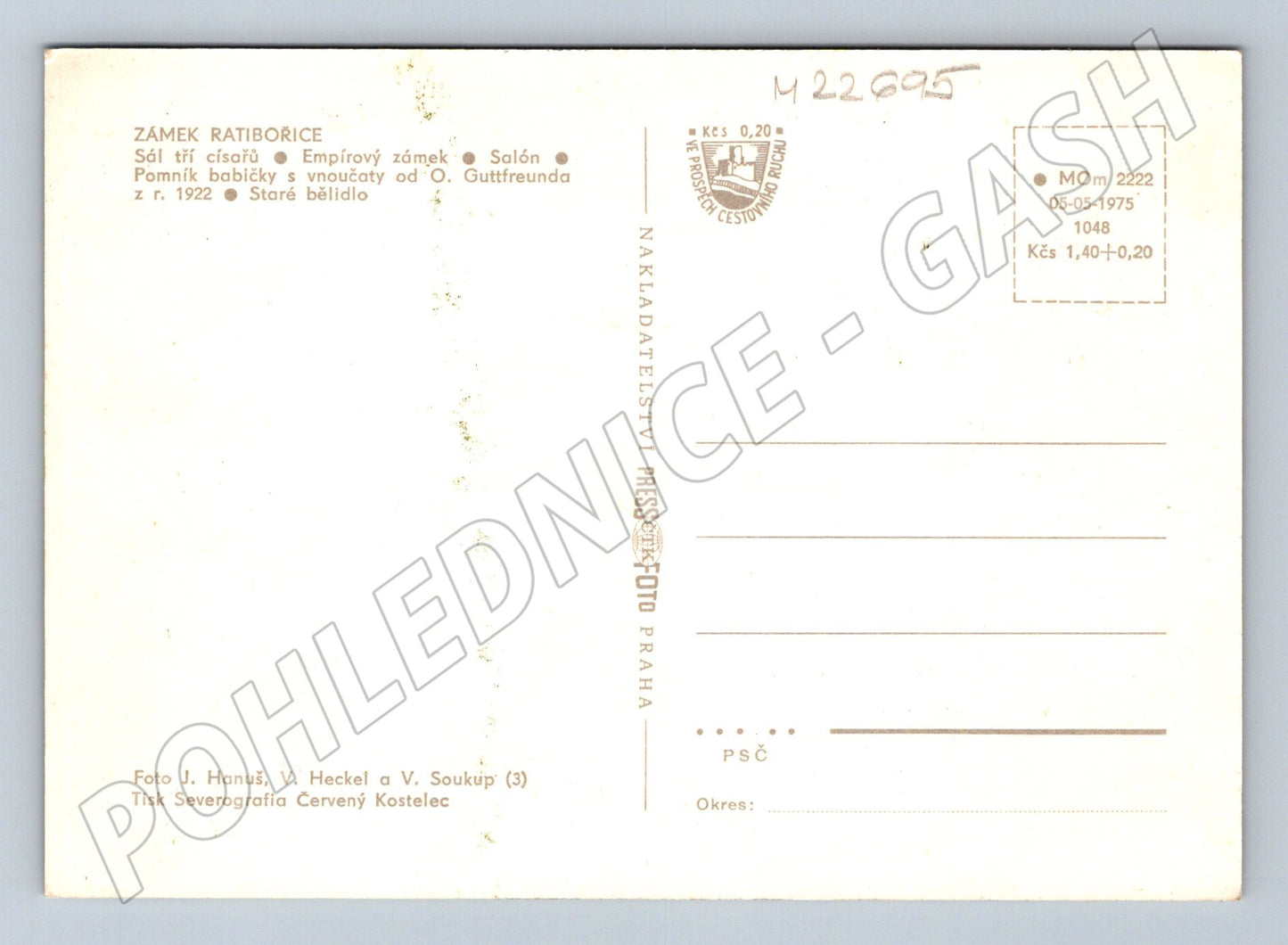 Ratibořice zámek, pomník Babičky, Staré bělidlo 1975 (M22695)