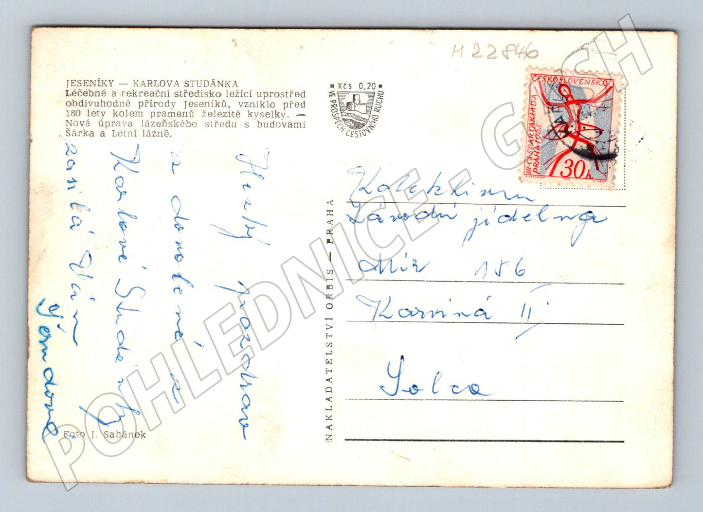 Pohlednice Jeseníky Karlova Studánka lázně (M22846)