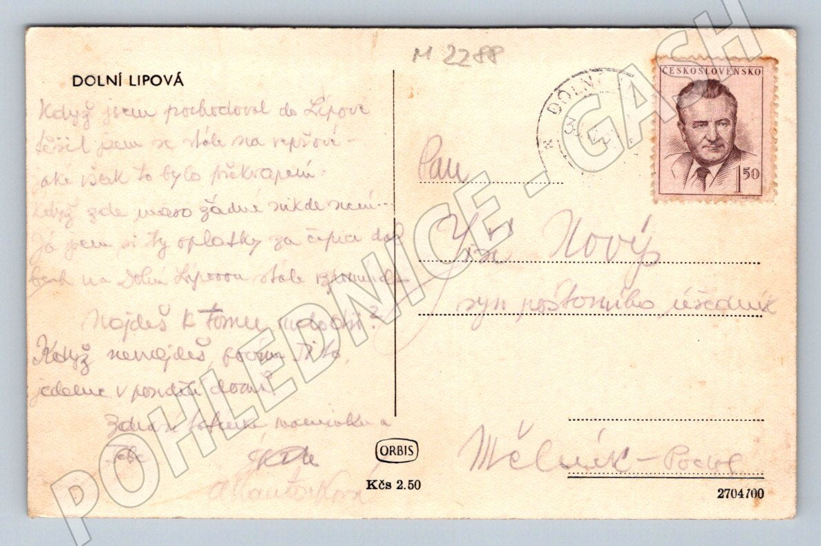 Pohlednice Dolní Lipová Jeseníky (M2288)