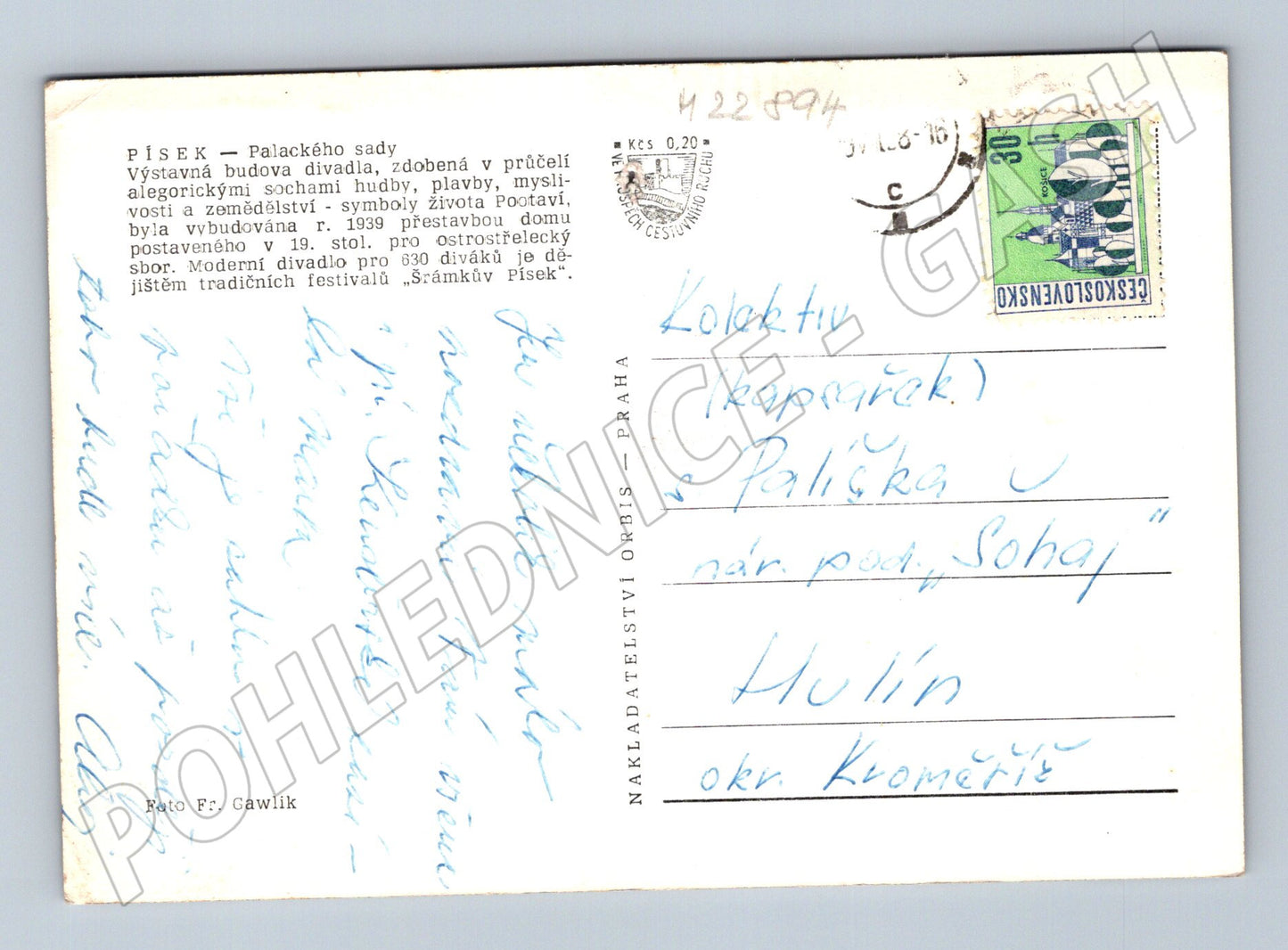 Pohlednice Písek Městské divadlo 1940 (M22894)