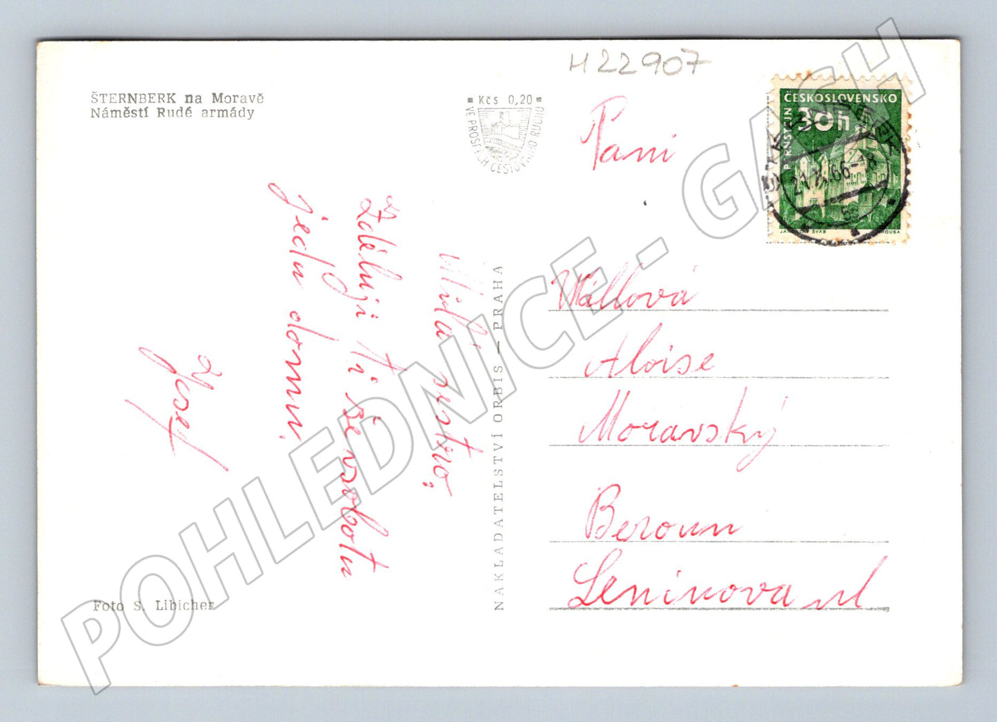 Pohlednice Šternberk na Moravě Náměstí Rudé armády (M22907)