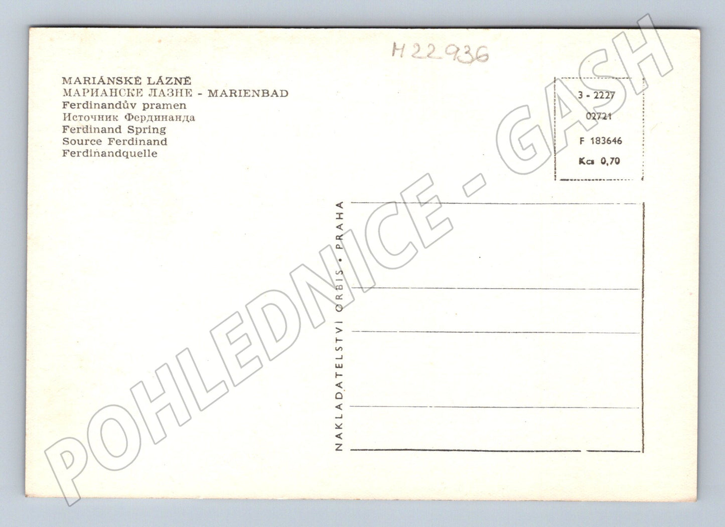 Pohlednice Mariánské Lázně Ferdinandův pramen (M22936)