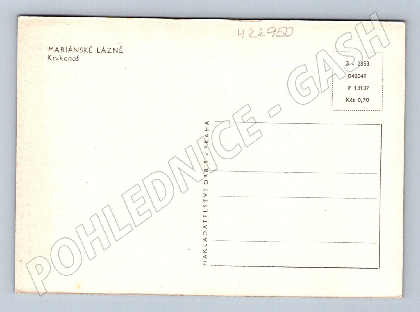 Pohlednice Mariánské Lázně socha Krakonoše (M22950)