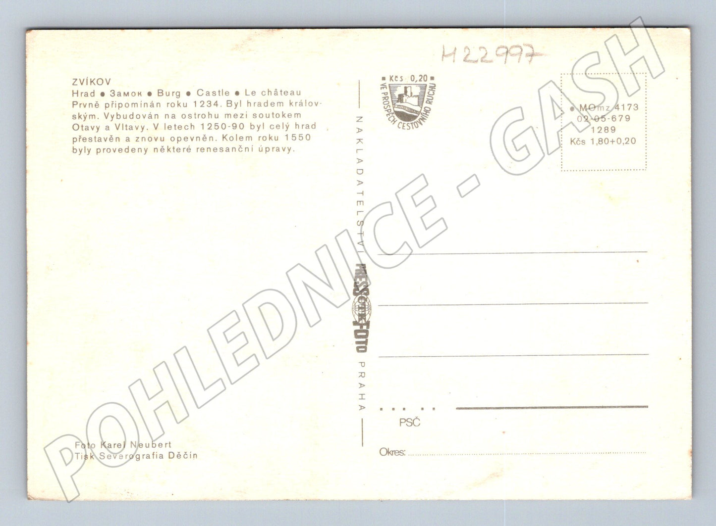 Pohlednice Zvíkov hrad více pohledů (M22997)