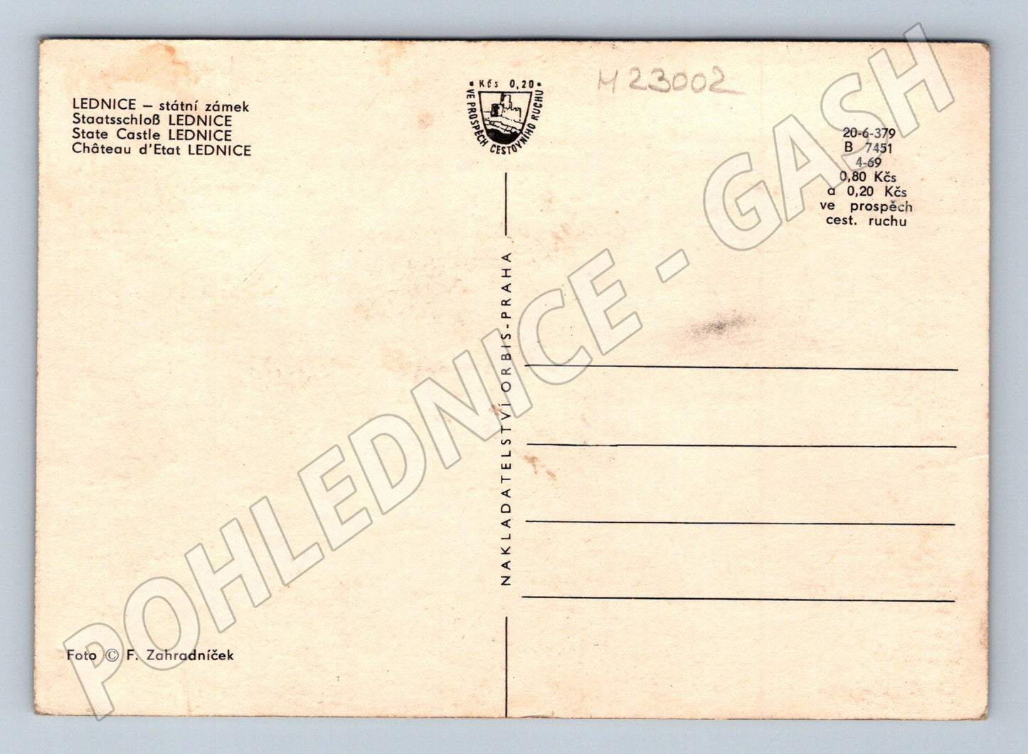 Pohlednice Lednice státní zámek 1969 (M23002)