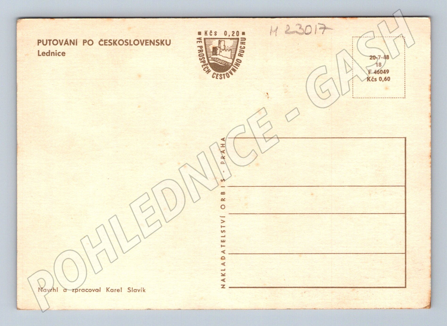 Pohlednice Lednice a okolí mapa 1948 (M23017)