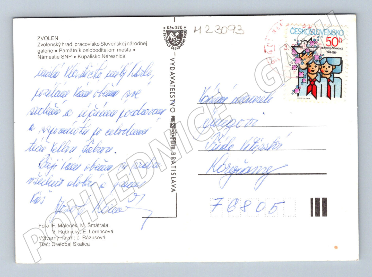 Pohlednice Slovensko Zvolen multi-view 1989 (M23093)