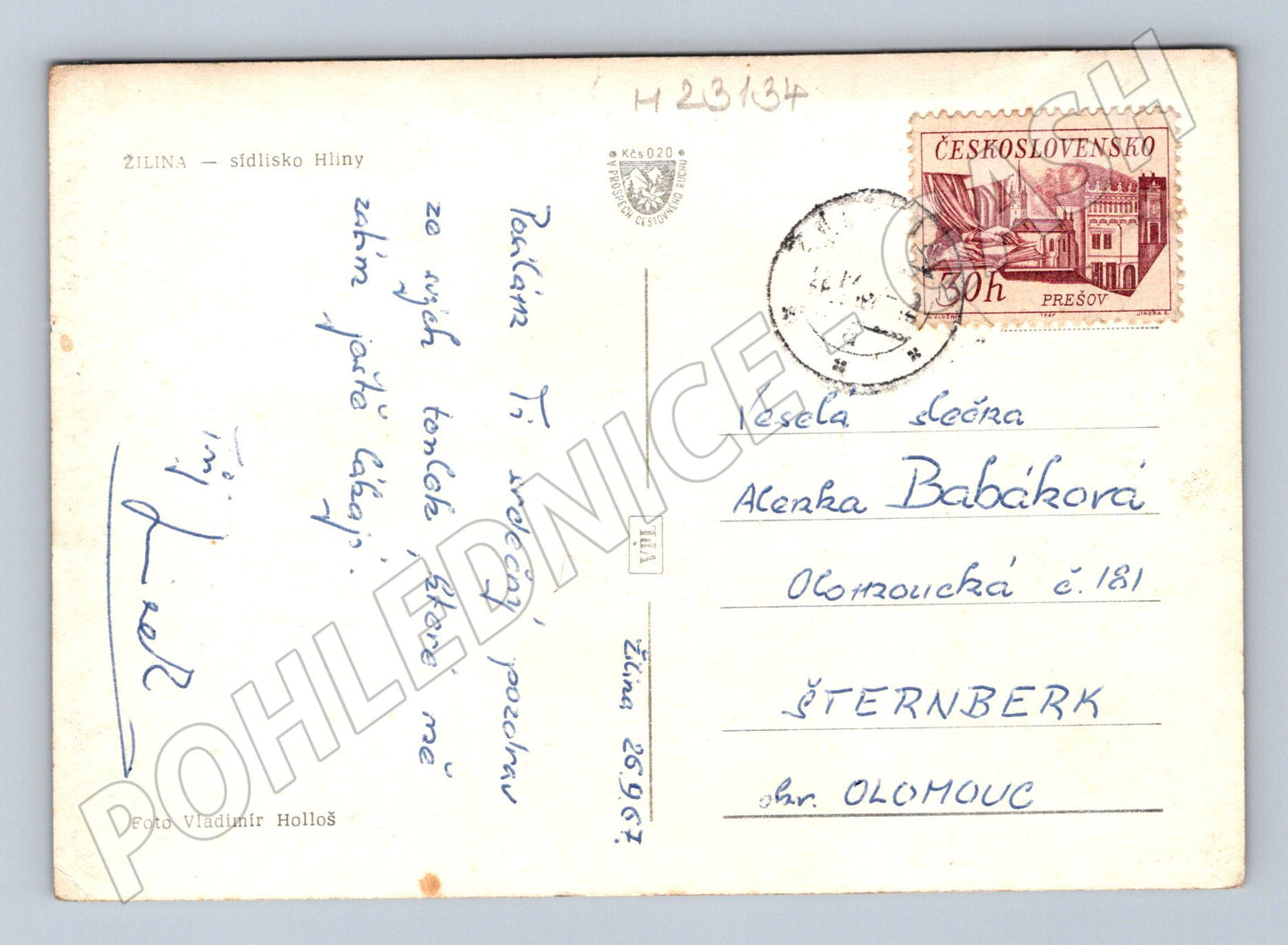 Pohlednice Slovensko Žilina sídlisko Hliny 1957 (M23134)