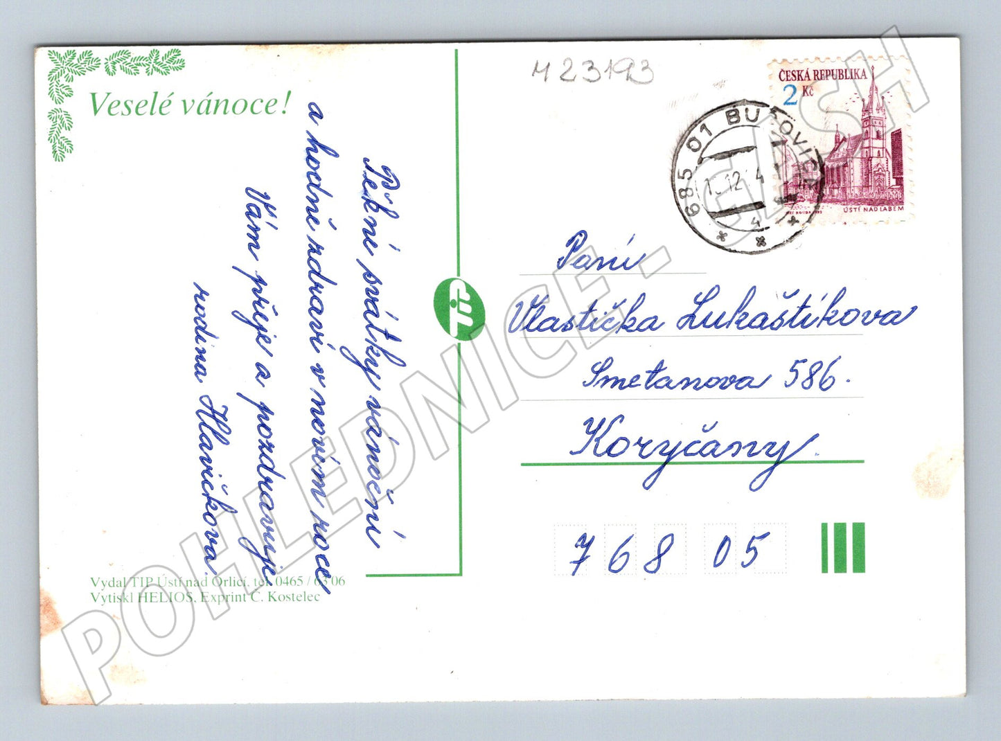 Pohlednice Veselé vánoce zimní krajina 2004 (M23193)