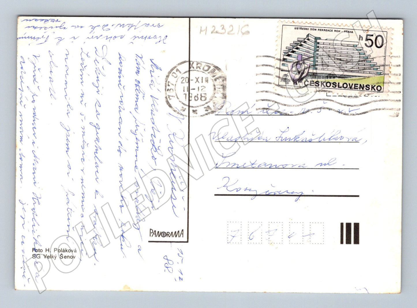 Pohlednice Vánoční motiv 1968 (M23216)