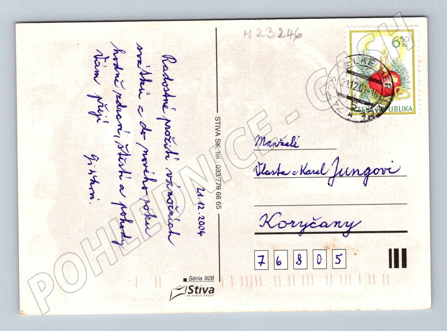 Pohlednice Vánoční přání a Nový rok 2004 (M23246)