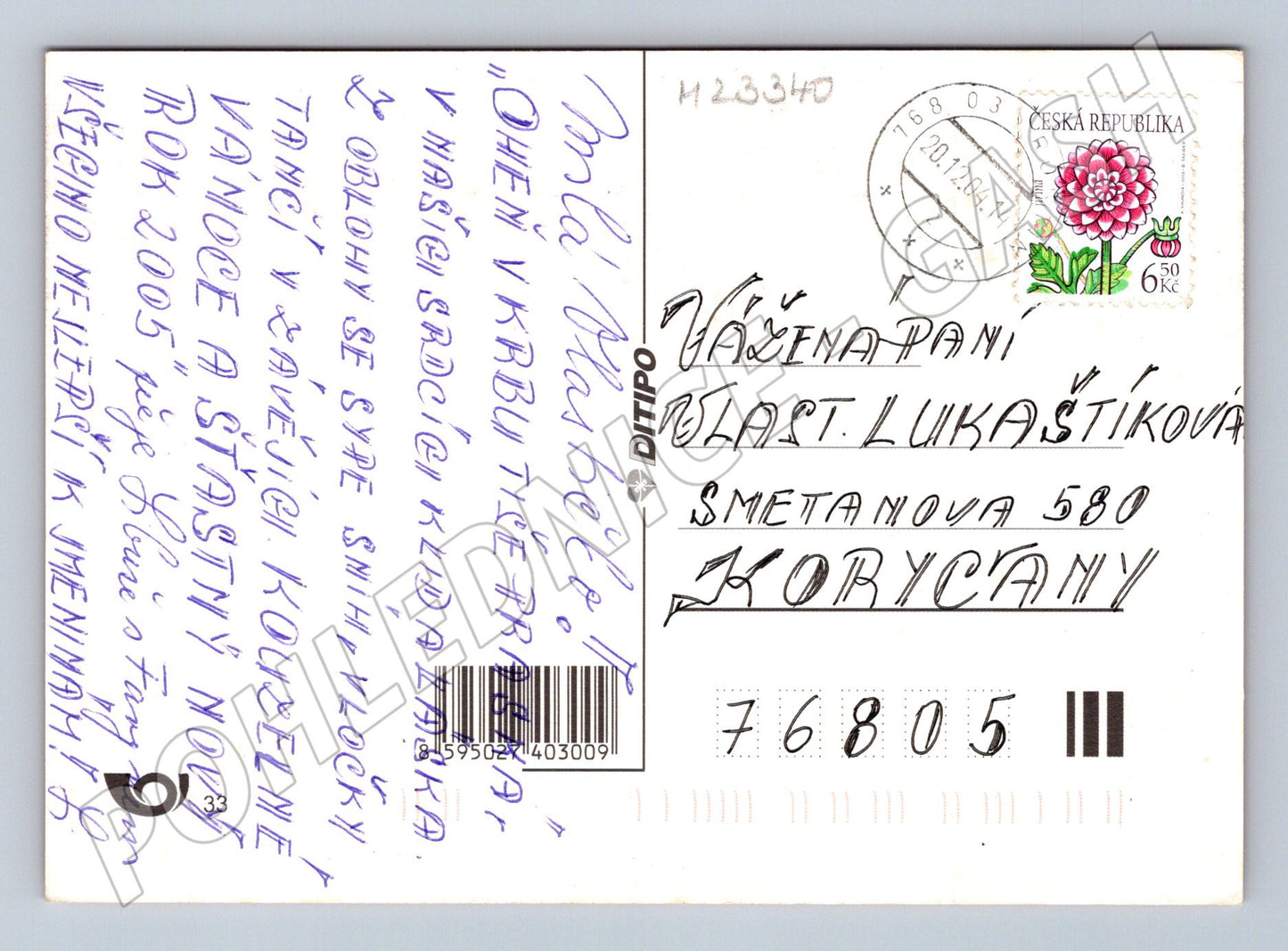 Pohlednice Vánoční a Novoroční zimní scéna 2004 (M23340)