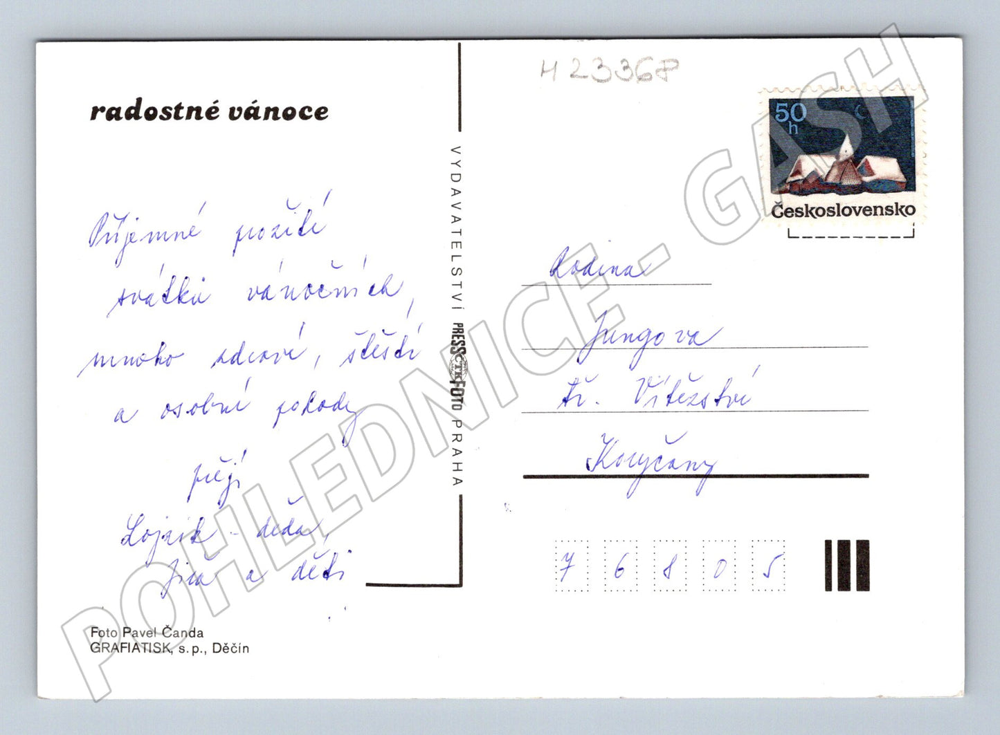 Pohlednice Vánoce cukroví svíčka (M23368)