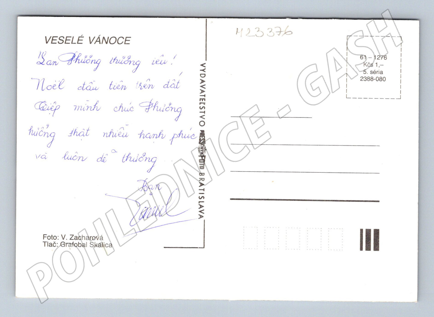 Pohlednice Slovensko Vánoční motiv svíčky perníčky (M23376)