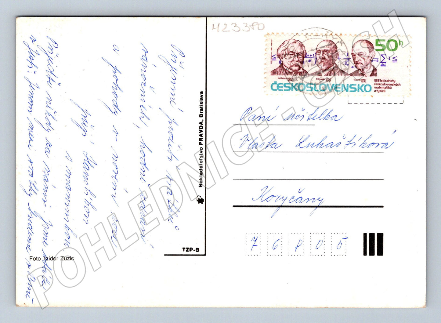 Pohlednice Vánoční motiv svíčky a jehličí 1987 (M23380)