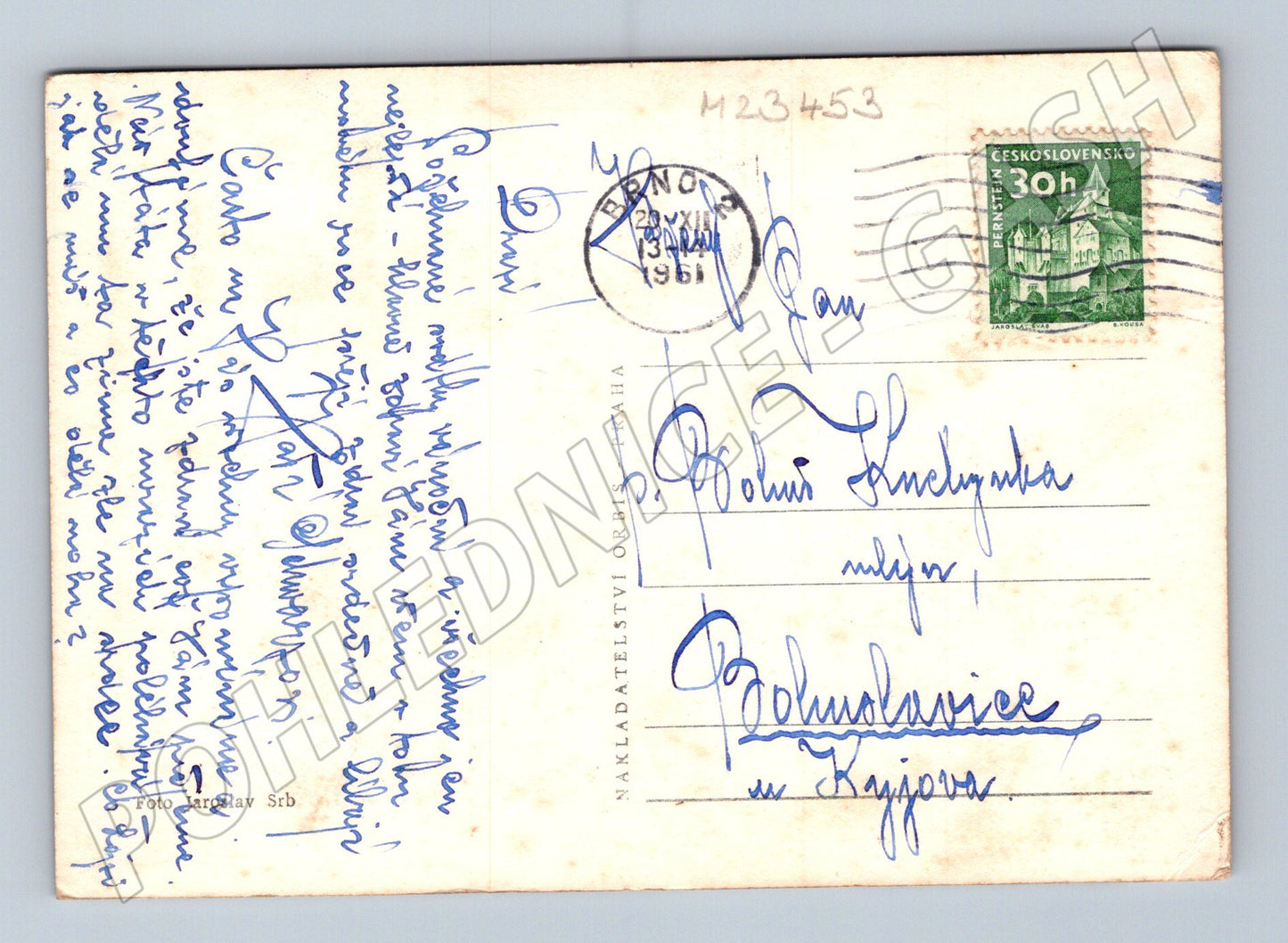 Pohlednice Vánoční zimní scéna 1961 (M23453)