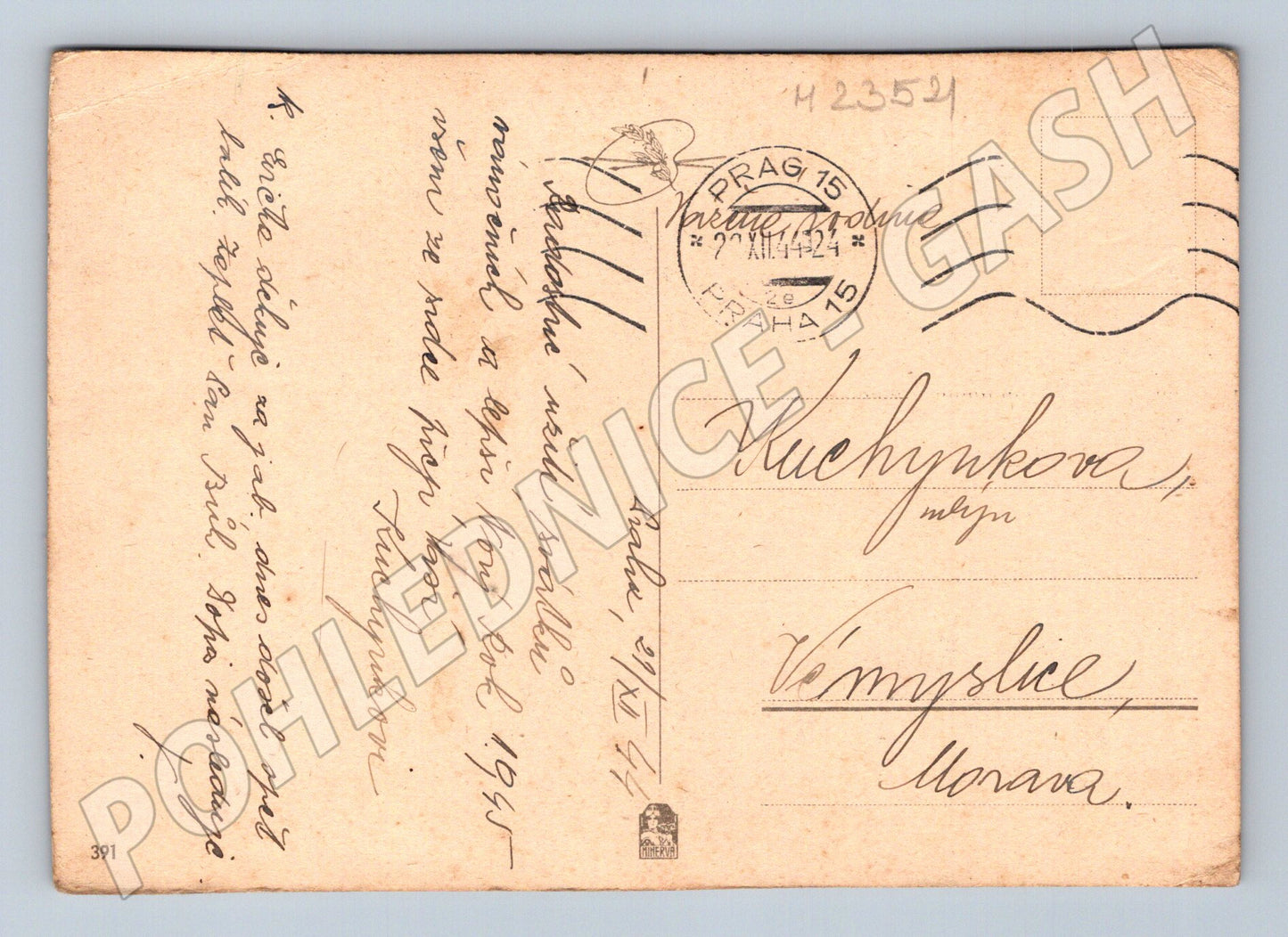 Pohlednice Vánoce 1924 (M23521)