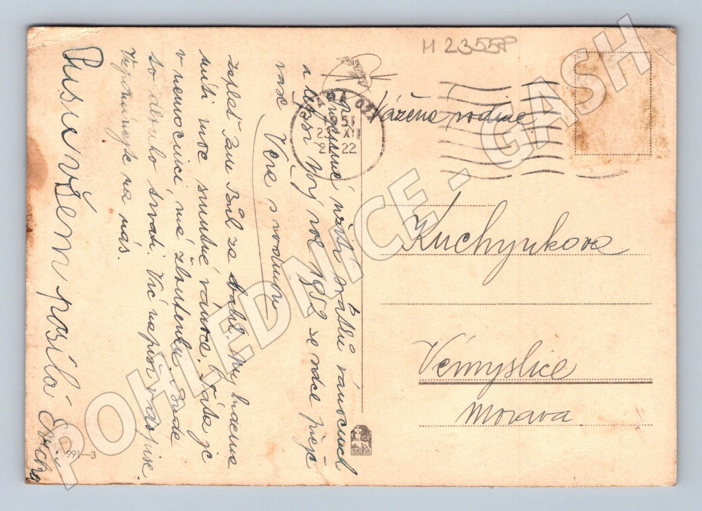 Pohlednice Vánoce dítě s kočárkem 1912 (M23558)