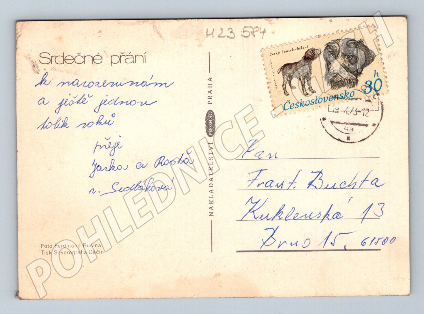 Pohlednice kytice květin 1972 (M23584)