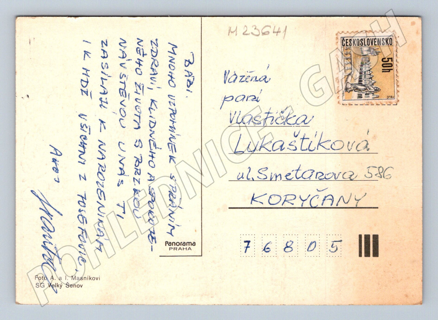 Pohlednice růže (M23641)