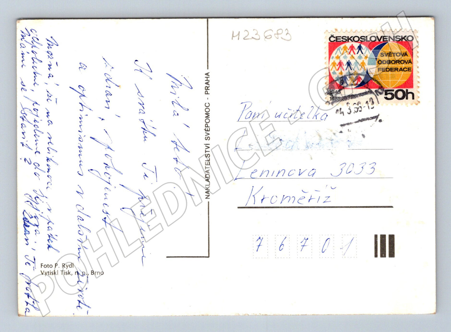 Pohlednice kytice květiny 1986 (M23683)