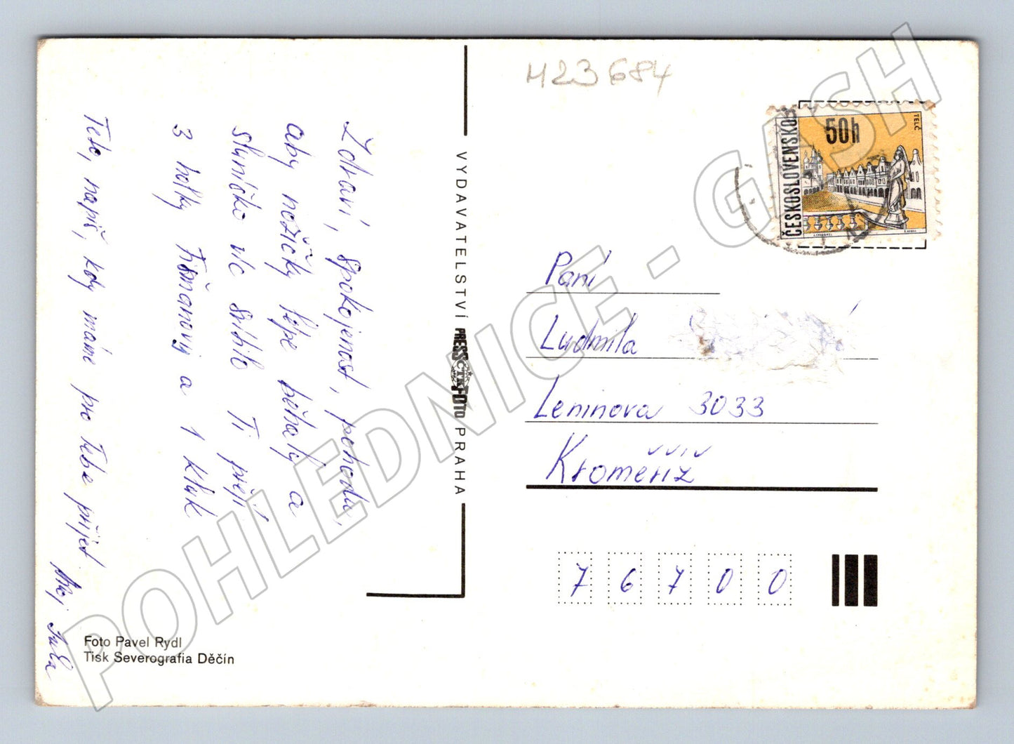 Pohlednice Květinové zátiší Frézie Srdečné přání (M23684)