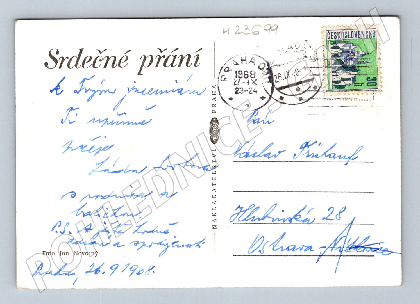 Pohlednice Kytice květin 1968 (M23699)