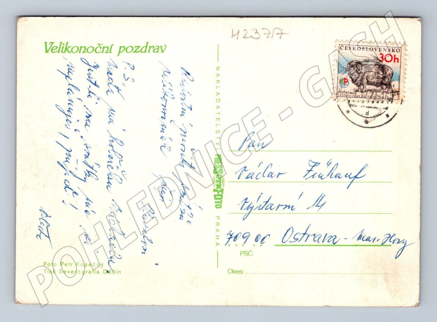 Pohlednice Velikonoční pozdrav kraslice (M23717)
