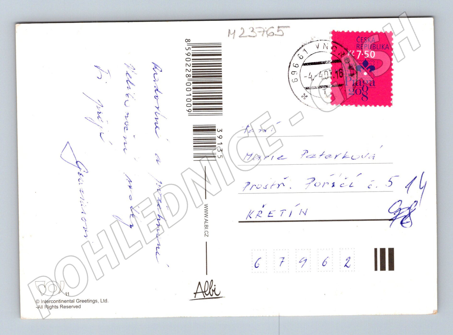 Pohlednice Velikonoce Ježíš s jehňaty 2016 (M23765)