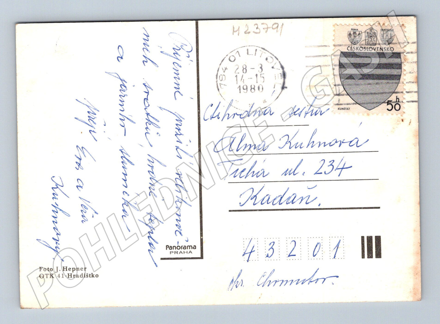 Pohlednice Velikonoce ovce v krajině 1980 (M23791)