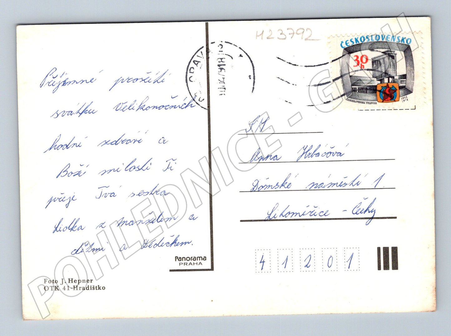 Pohlednice Velikonoce ovce na louce 1971 (M23792)