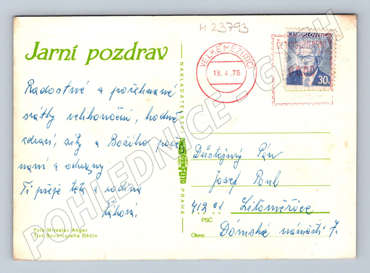 Pohlednice pastýř ovce krajina 1975 (M23793)