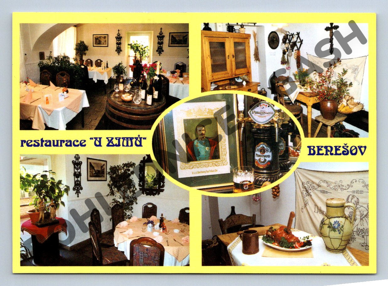 Pohlednice Benešov - restaurace U Zimů, interiér (M238)