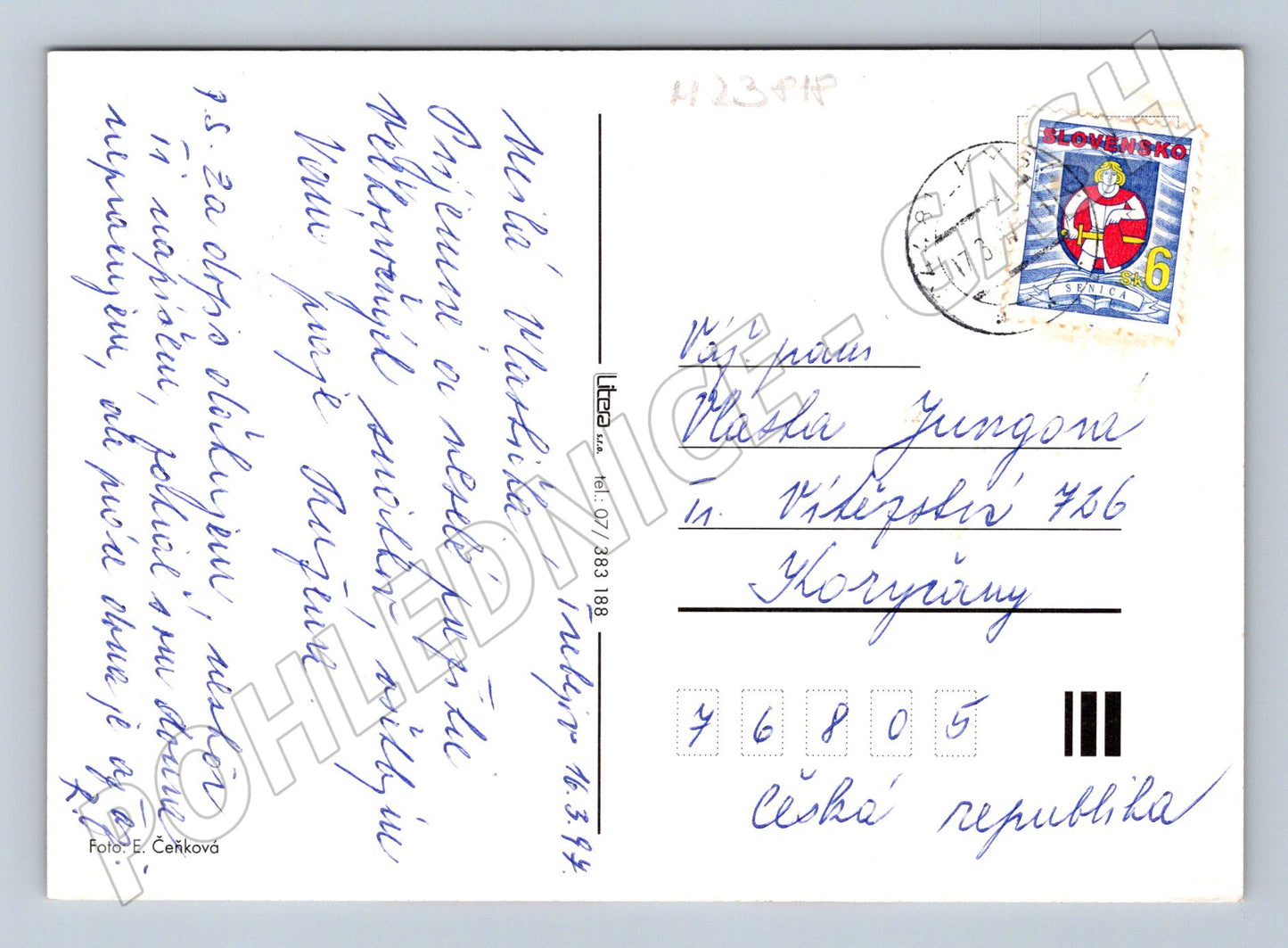 Pohlednice Slovensko Velikonoční košík kraslice (M23818)