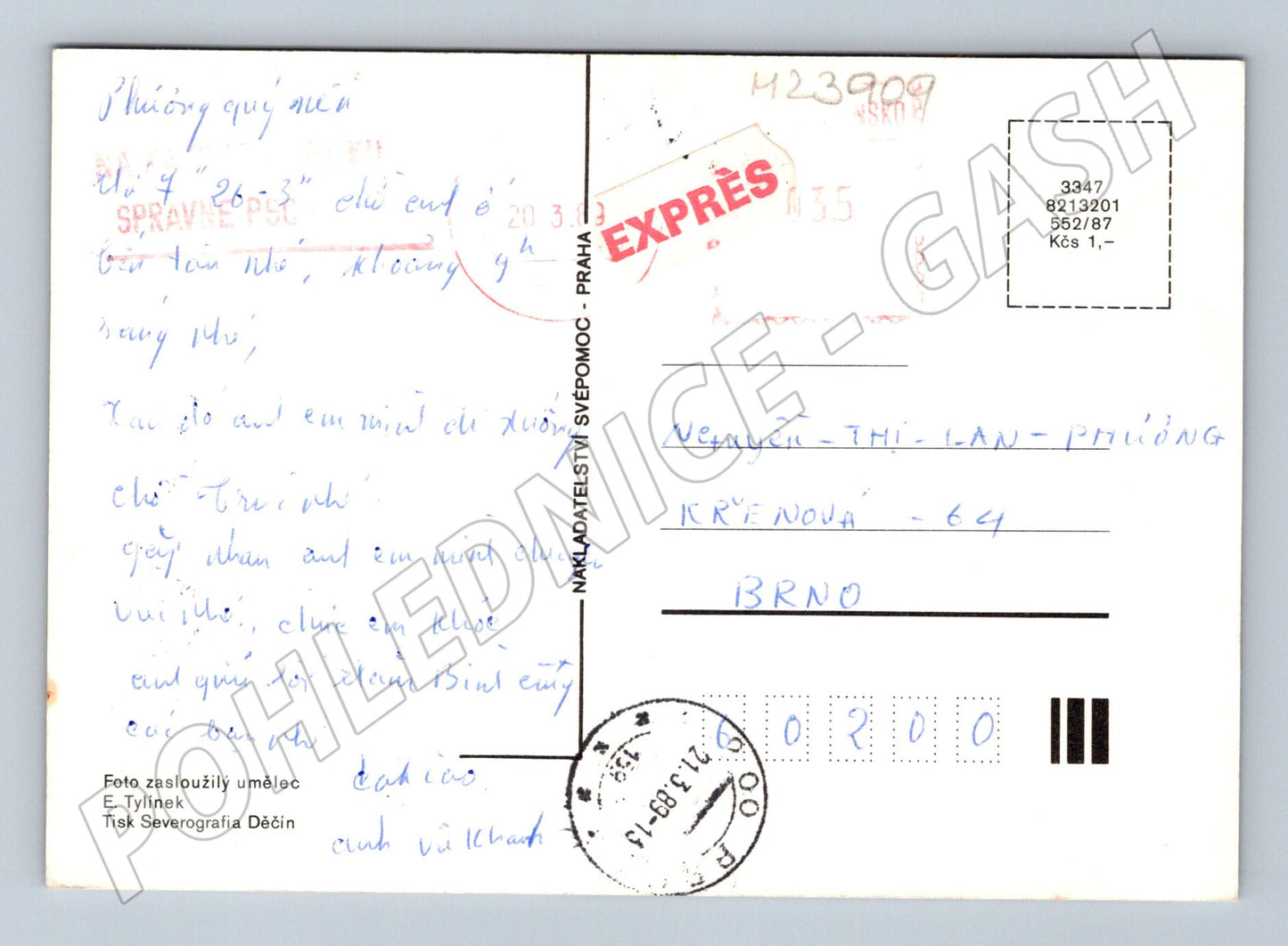 Pohlednice zebry 1989 (M23909)