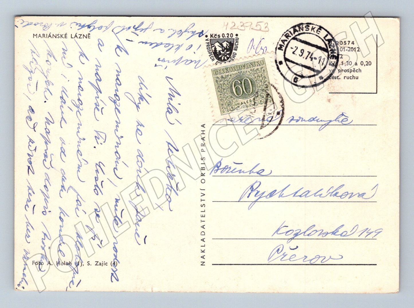 Pohlednice Mariánské Lázně více pohledů 1974 (M23953)