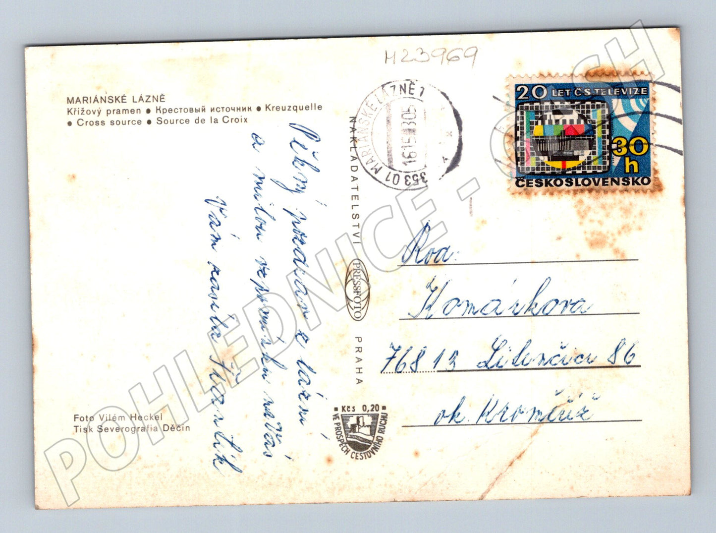 Pohlednice Mariánské Lázně Křížový pramen 1973 (M23969)