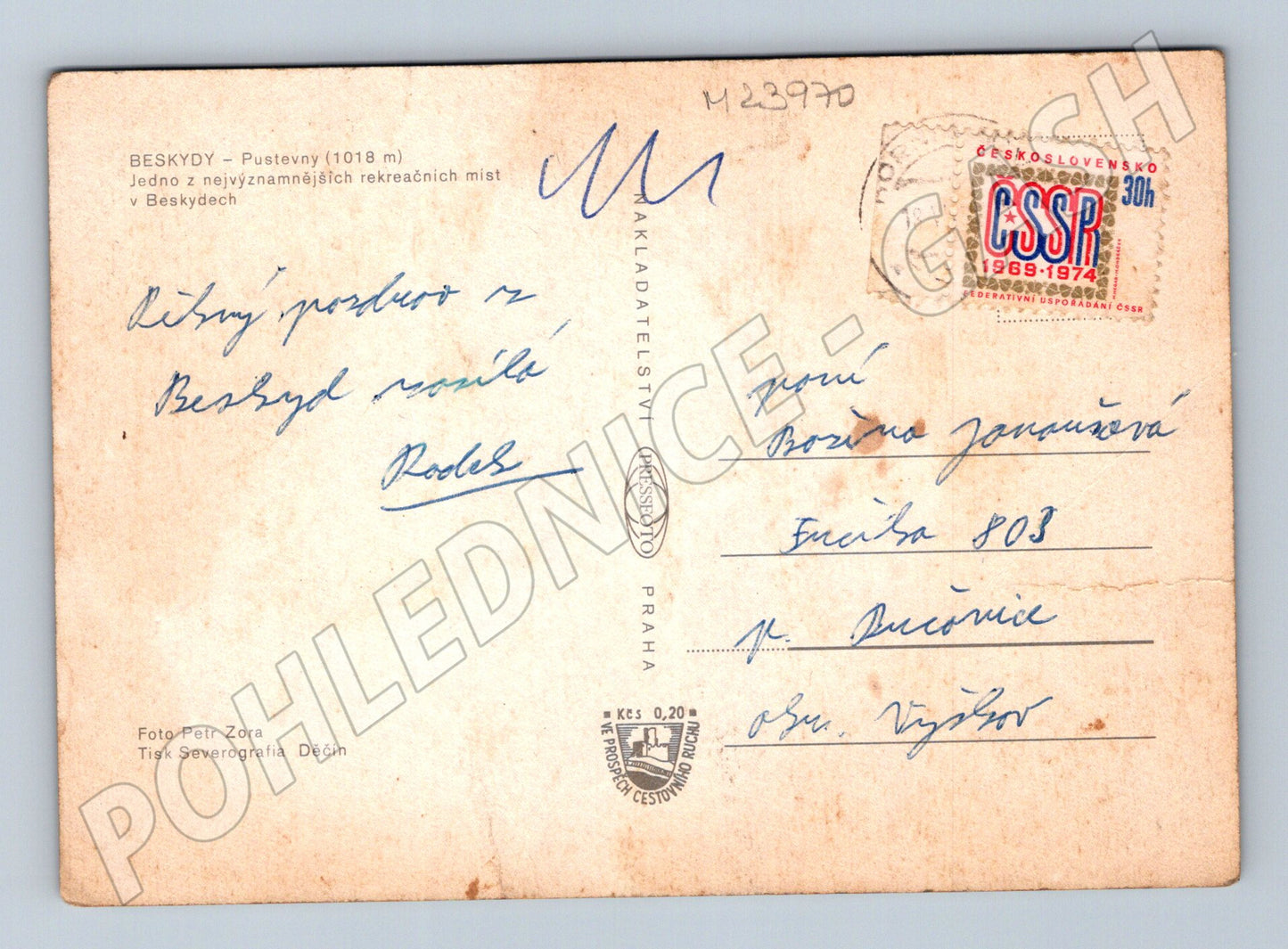 Pohlednice Beskydy Pustevny s ovcemi 1970s (M23970)