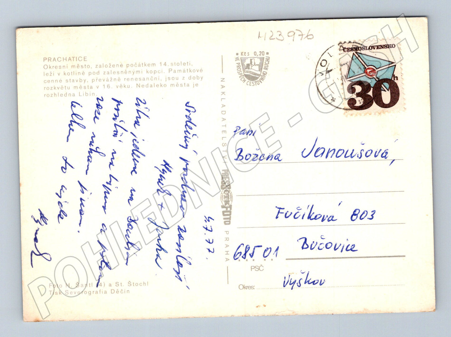 Pohlednice Prachatice záběry města (M23976)