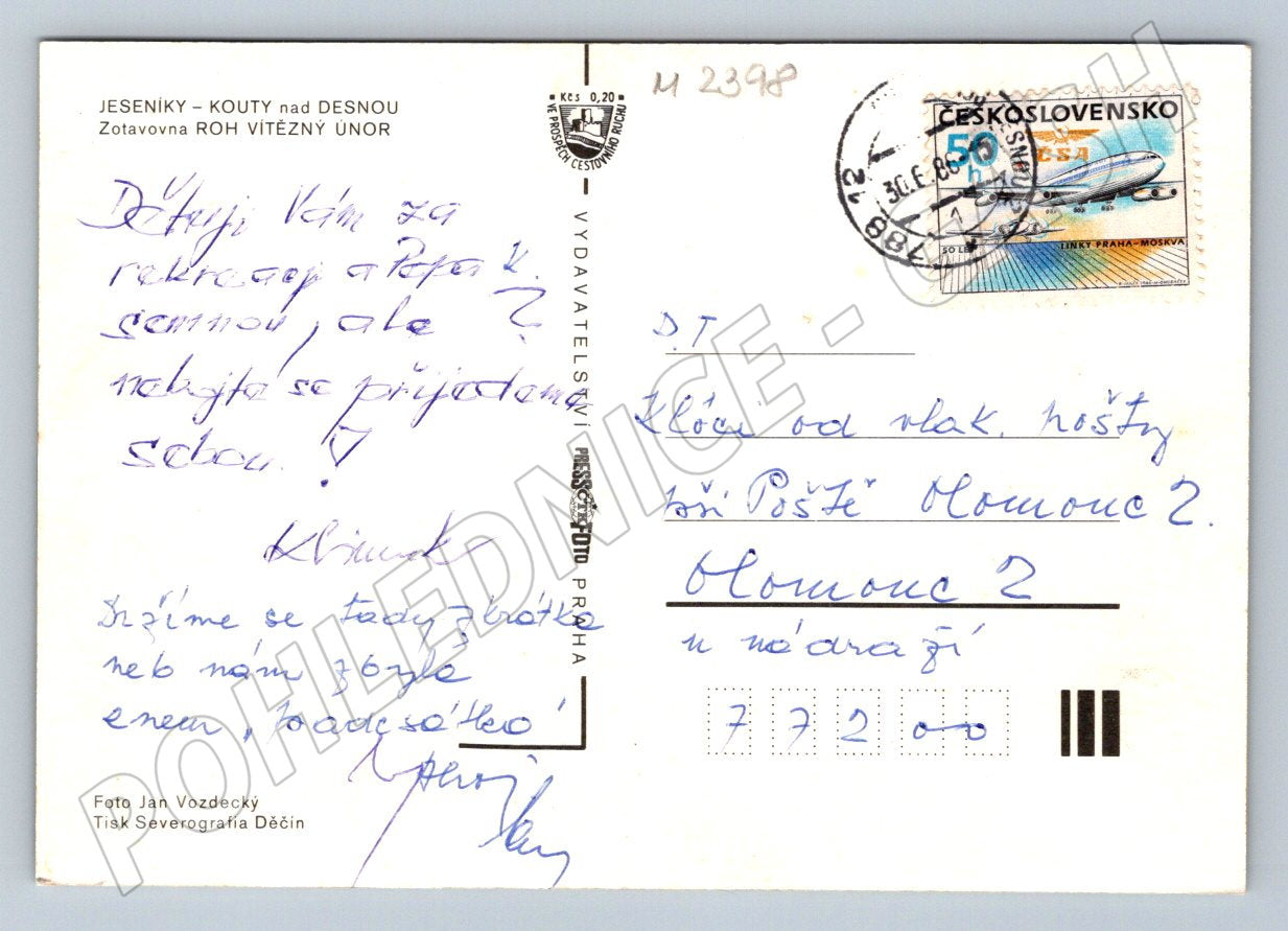 Pohlednice Jeseníky Kouty nad Desnou zotavovna ROH 1980 (M2398)
