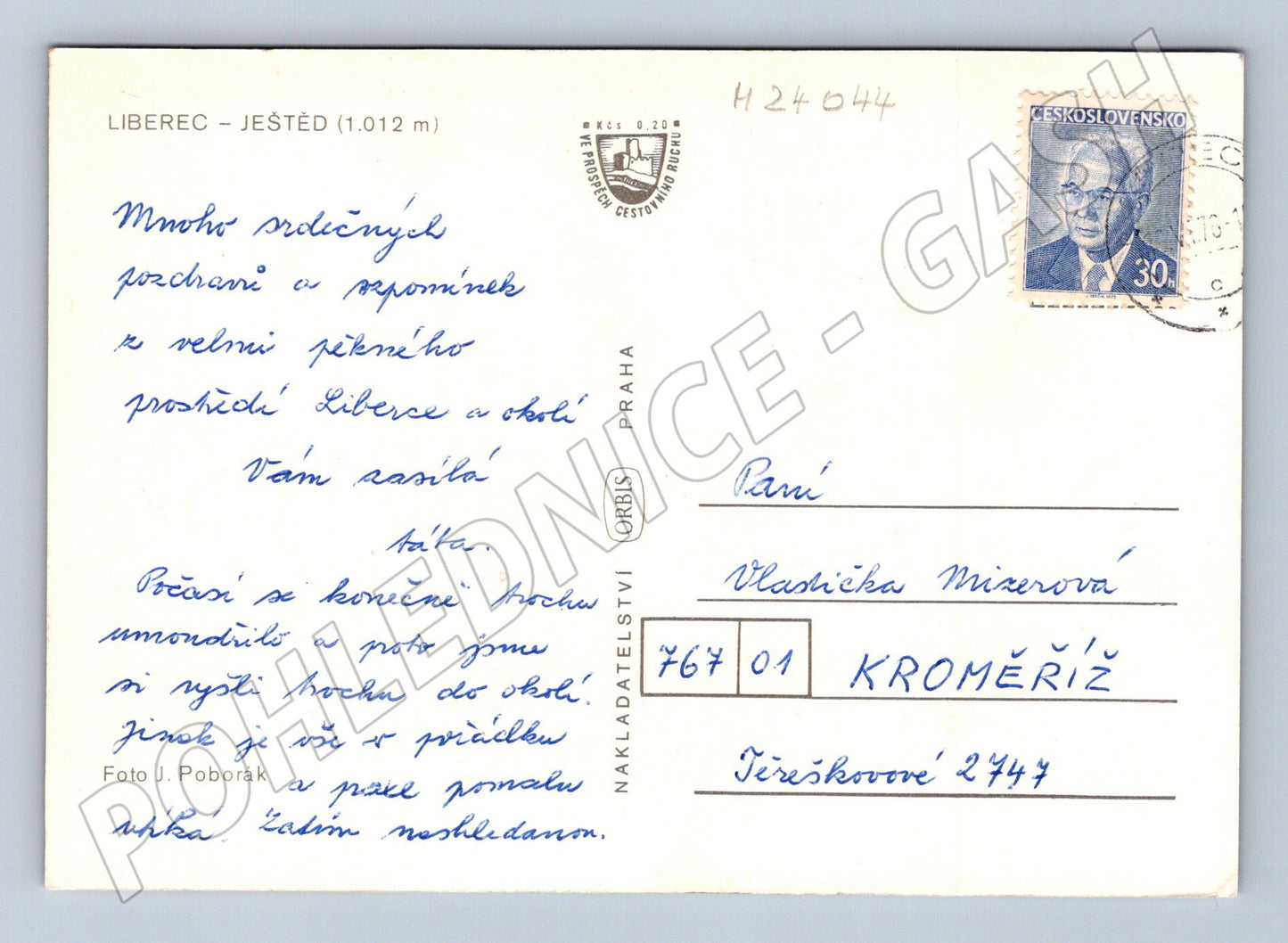 Pohlednice Liberec Ještěd věž (M24044)