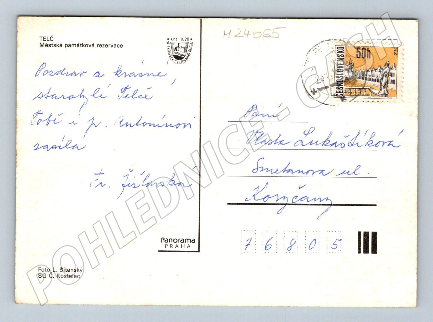 Pohlednice Telč náměstí Městská památková rezervace (M24065)
