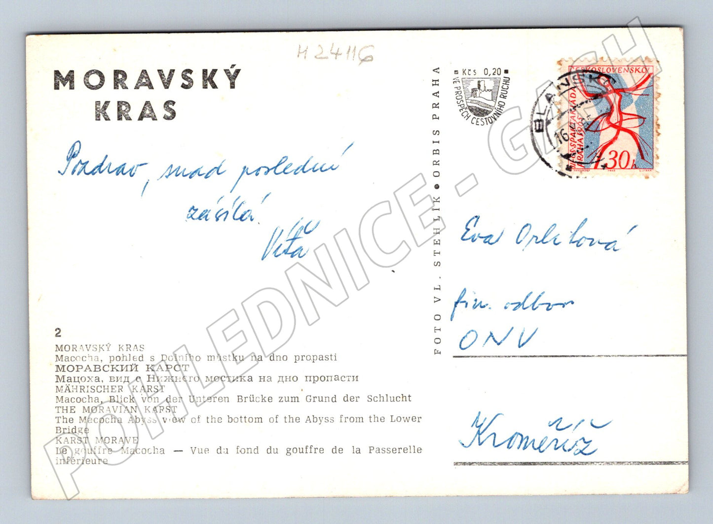 Pohlednice Moravský Kras Macocha propast 1941 (M24116)